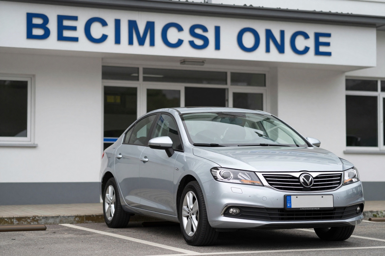 Neuwagen mit Kennzeichen vor einer Zulassungsstelle